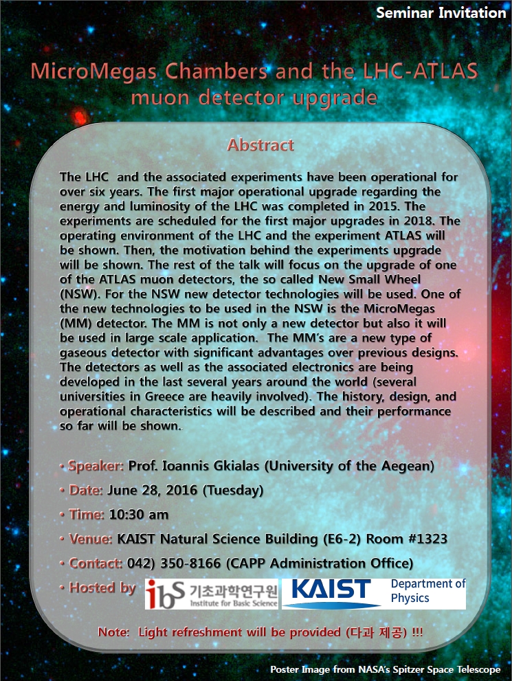 [CAPP Seminar] MicroMegas Chambers and the LHC-ATLAS muon detector upgrade 사진