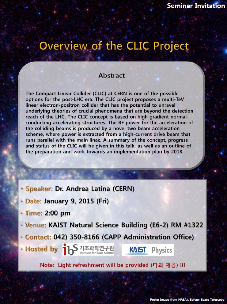 [CAPP Seminar] Overview of the CLIC Project 사진