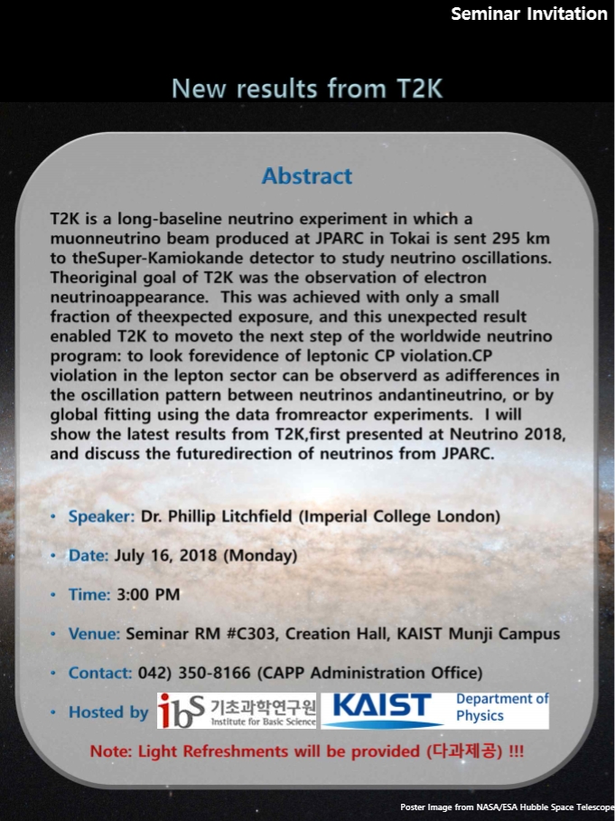 [CAPP Seminar] New results from T2K 사진