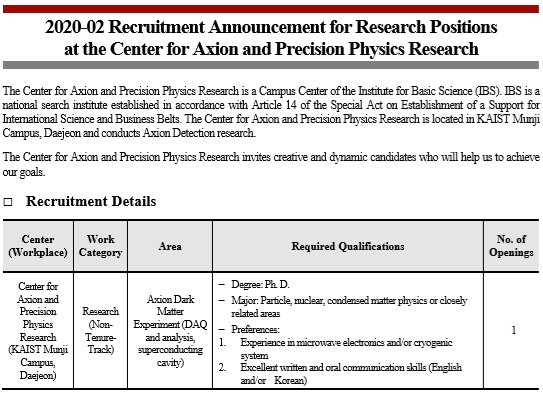 2020 2nd Recruitment Announcement - Research Position