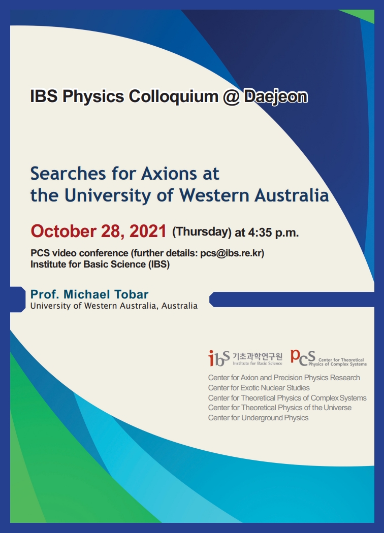[IBS Joint Colloquium] Searches for Axions at the University of Western Australia 사진
