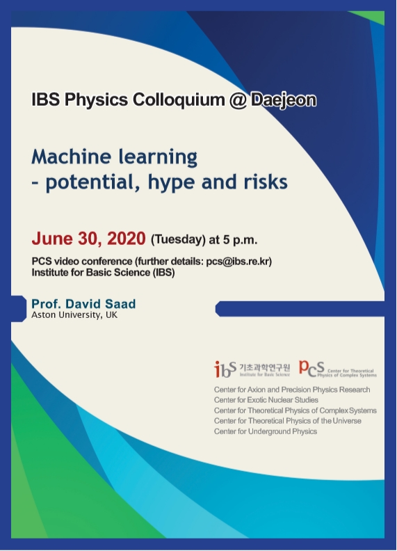 [IBS Joint Colloquium] Machine learning – potential, hype and risks (화상회의) 사진
