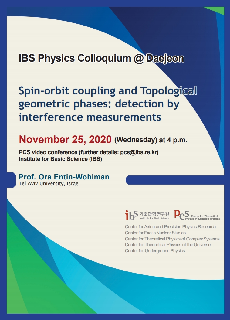 [IBS Joint Colloquium] Spin-orbit coupling and Topological geometric phases: detection by interference measurements
